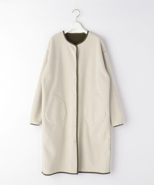 UNITED ARROWS LTD. OUTLET（ユナイテッドアローズアウトレット）の「＜A DAY IN THE LIFE＞ボンディングフリース ロングコート（カーディガン/ボレロ・レディース・ネイビー/モカ/オリーブ・38/36）」の14枚目の写真