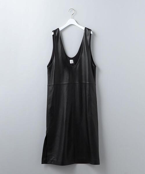 未使用級✨6(ROKU) LEATHER DRESS/ワンピース ジャンスカ 6（ロク）の「＜6(ROKU)＞LEATHER DRESS/ワンピース（ワンピース