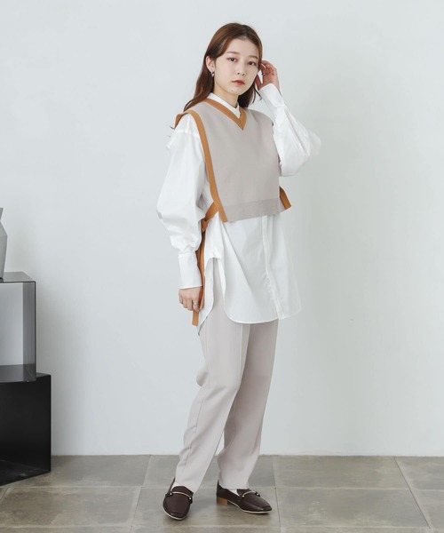 SENSE OF PLACE by URBAN RESEARCH（センスオブプレイスバイアーバンリサーチ）の「『XS・TALL展開あり』カルゼハイウエストテーパードパンツ（その他パンツ・レディース・ブラック/ライトベージュ/グリーン・SMALL/X-SMALL/TALL/MEDIUM）」の6枚目の写真