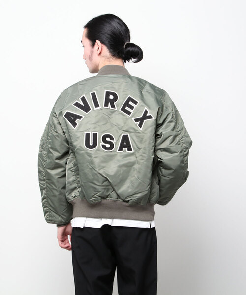 AVIREX（アヴィレックス）の「AVIREX/アビレックス　MA-1 COMMERCIAL LOGO FLIGHT JACKET（MA-1・メンズ・ブラック/アーミー・XXL/L/XL/M）」の3枚目の写真