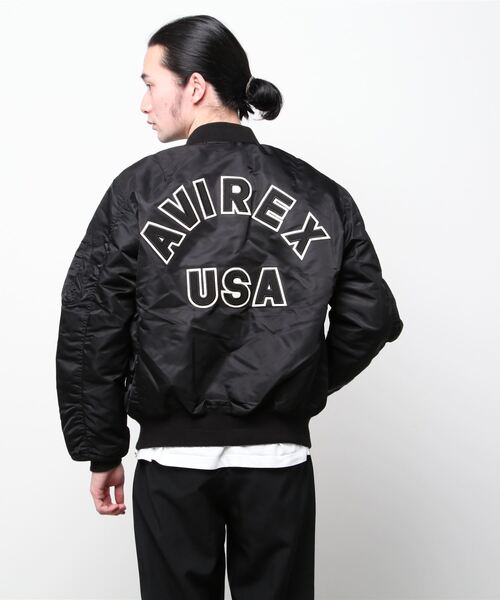 AVIREX（アヴィレックス）の「AVIREX/アビレックス　MA-1 COMMERCIAL LOGO FLIGHT JACKET（MA-1・メンズ・ブラック/アーミー・XXL/L/XL/M）」の4枚目の写真