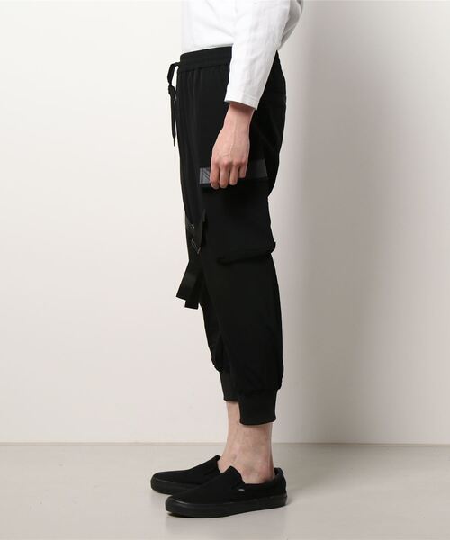 semantic design(セマンティックデザイン)の「セマンティックデザイン/semantic design ベルト付リブ カーゴパンツ(カーゴパンツ・メンズ・ブラック・LARGE/MEDIUM)」の2枚目の写真