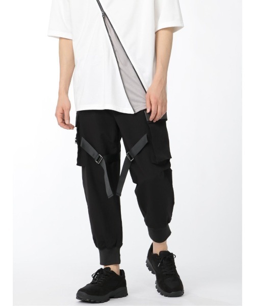 semantic design(セマンティックデザイン)の「セマンティックデザイン/semantic design ベルト付リブ カーゴパンツ(カーゴパンツ・メンズ・ブラック・LARGE/MEDIUM)」の1枚目の写真