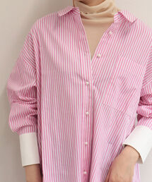 fredy emue | ストライプ パール釦ルーズシャツ(シャツ/ブラウス)