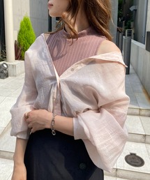 one after another NICE CLAUP | 肌見せシアーシャツハイネックインナーセット(シャツ/ブラウス)