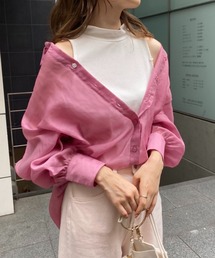 one after another NICE CLAUP | 肌見せシアーシャツハイネックインナーセット(シャツ/ブラウス)