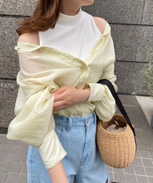 one after another NICE CLAUP | 肌見せシアーシャツハイネックインナーセット(シャツ/ブラウス)