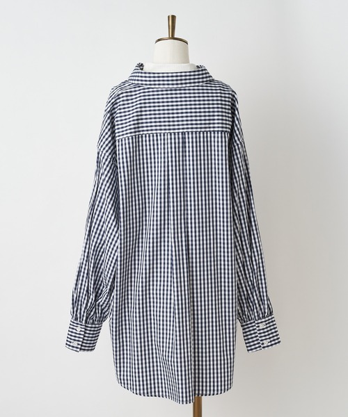 one after another NICE CLAUP(ワンアフターアナザーナイスクラップ)の「肌見せシアーシャツハイネックインナーセット(シャツ/ブラウス・レディース・ベージュ/オフホワイト/ストライプ/チェック/ピンク/イエロー/ホワイト・FREE)」の16枚目の写真