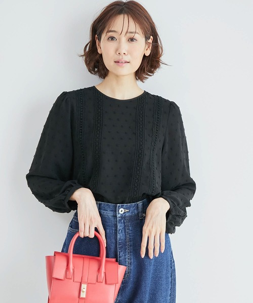 ROPE' PICNIC（ロペピクニック）の「レースブラウス（シャツ/ブラウス・レディース・ブラック/オフホワイト/グリーン/オレンジ・38）」の3枚目の写真