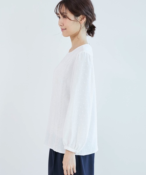 ROPE' PICNIC（ロペピクニック）の「レースブラウス（シャツ/ブラウス・レディース・ブラック/オフホワイト/グリーン/オレンジ・38）」の5枚目の写真