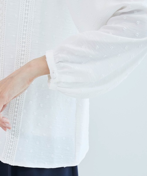 ROPE' PICNIC（ロペピクニック）の「レースブラウス（シャツ/ブラウス・レディース・ブラック/オフホワイト/グリーン/オレンジ・38）」の10枚目の写真