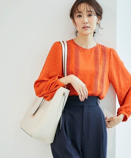 ROPE' PICNIC（ロペピクニック）の「レースブラウス（シャツ/ブラウス・レディース・ブラック/オフホワイト/グリーン/オレンジ・38）」の18枚目の写真