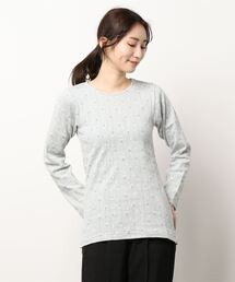 Samansa Mos2 | パターンメッシュ花総柄カットソー(Tシャツ/カットソー)