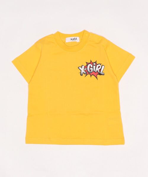 X-girl Stages(エックスガールステージス)の「アメコミキラッキー半袖Tシャツ(Tシャツ/カットソー・キッズ・ホワイト/ベージュ/イエロー・120cm/130cm/140cm/80cm/110cm/90cm/100cm)」の1枚目の写真