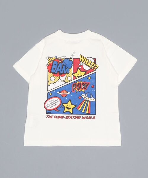 X-girl Stages(エックスガールステージス)の「アメコミキラッキー半袖Tシャツ(Tシャツ/カットソー・キッズ・ホワイト/ベージュ/イエロー・120cm/130cm/140cm/80cm/110cm/90cm/100cm)」の4枚目の写真