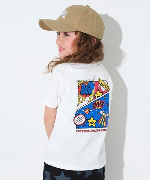 X-girl Stages(エックスガールステージス)の「アメコミキラッキー半袖Tシャツ(Tシャツ/カットソー・キッズ・ホワイト/ベージュ/イエロー・120cm/130cm/140cm/80cm/110cm/90cm/100cm)」の2枚目の写真