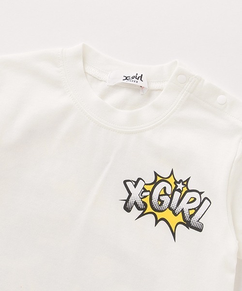 X-girl Stages(エックスガールステージス)の「アメコミキラッキー半袖Tシャツ(Tシャツ/カットソー・キッズ・ホワイト/ベージュ/イエロー・120cm/130cm/140cm/80cm/110cm/90cm/100cm)」の7枚目の写真