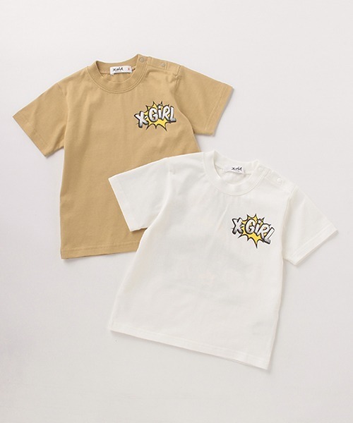 X-girl Stages(エックスガールステージス)の「アメコミキラッキー半袖Tシャツ(Tシャツ/カットソー・キッズ・ホワイト/ベージュ/イエロー・120cm/130cm/140cm/80cm/110cm/90cm/100cm)」の12枚目の写真