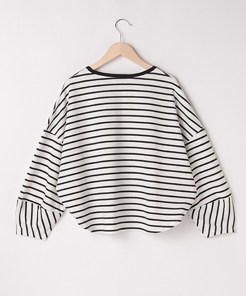 【AMI】ボーダーバルーンスリーブTシャツ
