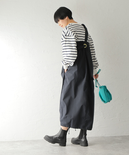 77circa（ナナナナサーカ）の「《別注》【77circa/ナナナナサーカ】WIDTH ADJUSTABLE STRAP DRESS：ワンピース（ワンピース・レディース・ベージュ/ネイビー・FREE）」の9枚目の写真