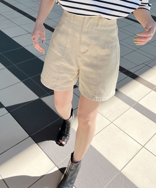 mysty woman(ミスティウーマン)の「バックレースアップデニムショートパンツ 269641(デニムパンツ・レディース・ベージュ/ピンク/モカ・FREE)」の19枚目の写真