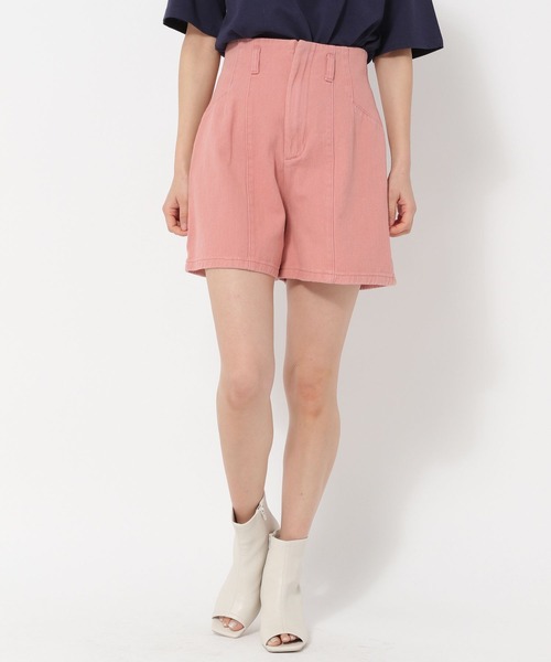 mysty woman(ミスティウーマン)の「バックレースアップデニムショートパンツ 269641(デニムパンツ・レディース・ベージュ/ピンク/モカ・FREE)」の22枚目の写真