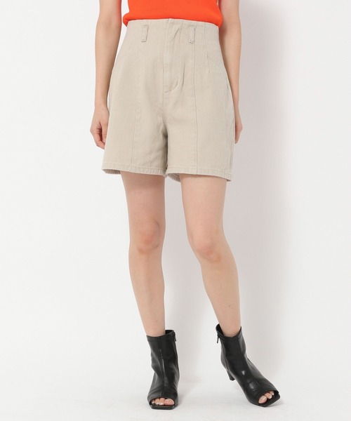 mysty woman(ミスティウーマン)の「バックレースアップデニムショートパンツ 269641(デニムパンツ・レディース・ベージュ/ピンク/モカ・FREE)」の7枚目の写真