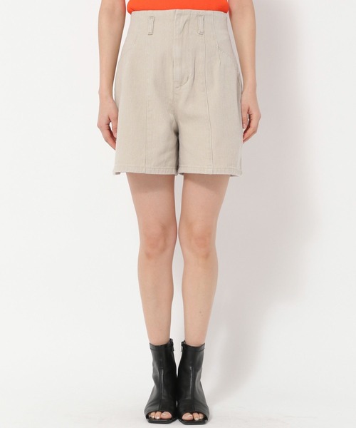 mysty woman(ミスティウーマン)の「バックレースアップデニムショートパンツ 269641(デニムパンツ・レディース・ベージュ/ピンク/モカ・FREE)」の12枚目の写真