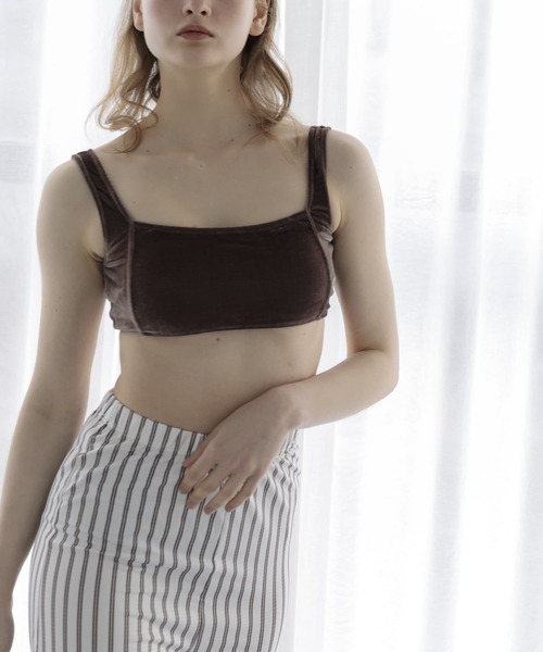 URBAN RESEARCH（アーバンリサーチ）の「Swim URBAN RESEARCH　スイム ベロアスクエアブラ（水着・レディース・ブルー/ブラウン・SMALL/MEDIUM）」の6枚目の写真