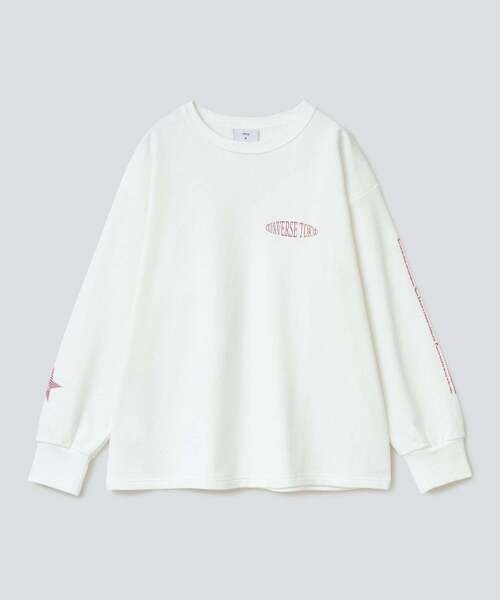 CONVERSE TOKYO(コンバーストウキョウ)の「グラフィックプリントロンT(Tシャツ/カットソー・レディース・ホワイト/ブルー/グレー・FREE)」の1枚目の写真