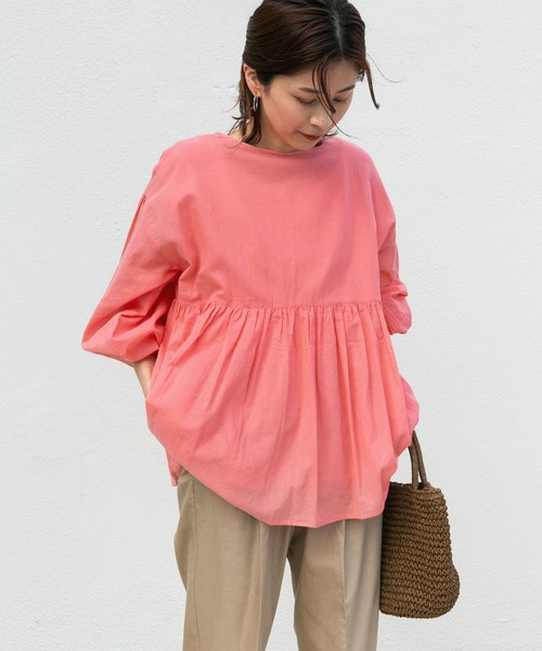 URBAN RESEARCH DOORS（アーバンリサーチドアーズ）の「コットンボイルギャザー2WAYブラウス（シャツ/ブラウス・レディース・ブラック/ピンク/グレー系その他・MEDIUM）」の20枚目の写真