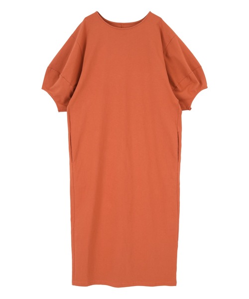 titivate（ティティベイト）の「デザインパフスリーブカットソーワンピース（ワンピース・レディース・ブラック/ライトグリーン/ラベンダー/テラコッタ/ブルー/グリーン系その他/チャコール/ダークブラウン/ピンク系その他/グレイッシュベージュ・S/M/L）」の6枚目の写真