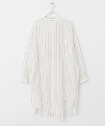 GYMPHLEX　バンドカラーストライプシャツドレス