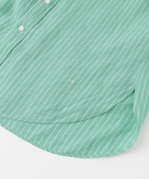 GYMPHLEX（ジムフレックス）の「GYMPHLEX　バンドカラーストライプシャツドレス（ワンピース・レディース・ホワイト系その他/グリーン系その他・14）」の7枚目の写真