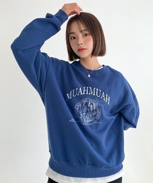muahmuah(ムーアムーア)の「A'GEM/9 × .kom『muah muah/ムーアムーア』MUAH NATURAL GRAPHIC MTM/オーバーフィット フロントグラフィック MTM(スウェット・レディース・アイボリー/ブラック/グレー/インディゴブルー・FREE)」の4枚目の写真