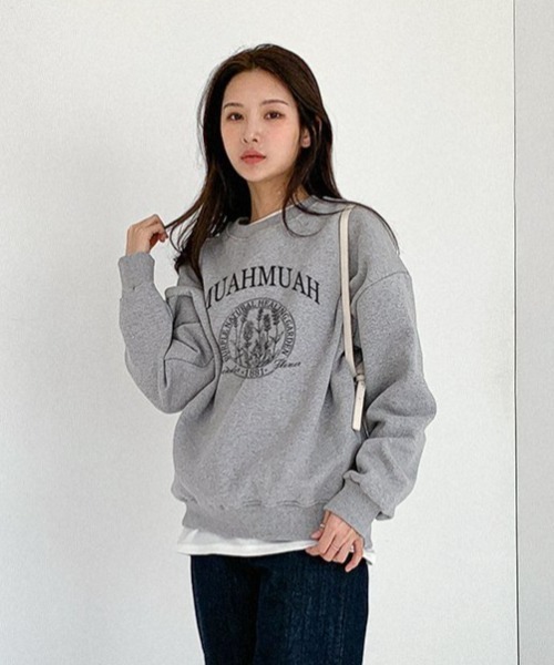 muahmuah(ムーアムーア)の「A'GEM/9 × .kom『muah muah/ムーアムーア』MUAH NATURAL GRAPHIC MTM/オーバーフィット フロントグラフィック MTM(スウェット・レディース・アイボリー/ブラック/グレー/インディゴブルー・FREE)」の12枚目の写真