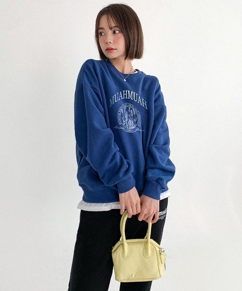 muahmuah(ムーアムーア)の「A'GEM/9 × .kom『muah muah/ムーアムーア』MUAH NATURAL GRAPHIC MTM/オーバーフィット フロントグラフィック MTM(スウェット・レディース・アイボリー/ブラック/グレー/インディゴブルー・FREE)」の15枚目の写真