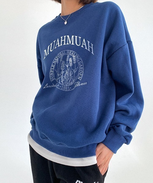 muahmuah(ムーアムーア)の「A'GEM/9 × .kom『muah muah/ムーアムーア』MUAH NATURAL GRAPHIC MTM/オーバーフィット フロントグラフィック MTM(スウェット・レディース・アイボリー/ブラック/グレー/インディゴブルー・FREE)」の14枚目の写真
