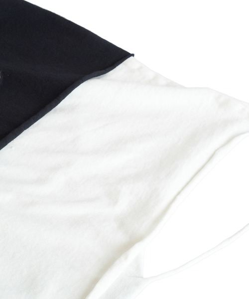 NO ID.（ノーアイディ）の「【NO ID.】Crush Layered Big T-shirt / クラッシュ レイヤード ビッグ Tシャツ（Tシャツ/カットソー・メンズ・ブラックミックス/ホワイト/ブラック・ONE SIZE）」の10枚目の写真