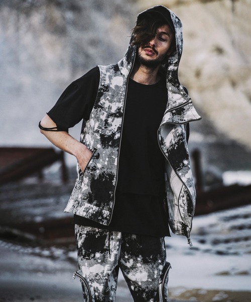 NO ID.（ノーアイディ）の「【NO ID.】Crush Layered Big T-shirt / クラッシュ レイヤード ビッグ Tシャツ（Tシャツ/カットソー・メンズ・ブラックミックス/ホワイト/ブラック・ONE SIZE）」の19枚目の写真