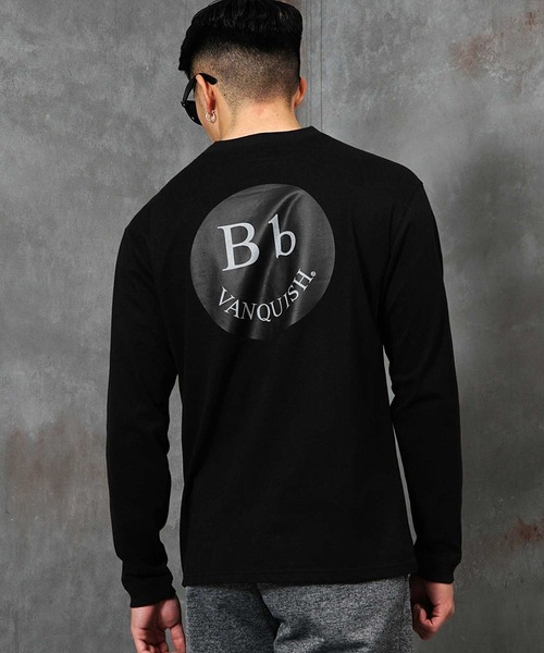 BLACK by VANQUISH(ブラックバイバンキッシュ)の「バックモチーフ長袖カットソー メンズ BLACK by VANQUISH ブラックバイバンキッシュ(Tシャツ/カットソー・メンズ・ホワイト/ブラック・M/L/XL)」の2枚目の写真
