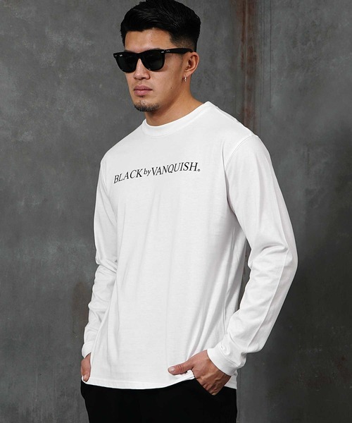 BLACK by VANQUISH(ブラックバイバンキッシュ)の「バックモチーフ長袖カットソー メンズ BLACK by VANQUISH ブラックバイバンキッシュ(Tシャツ/カットソー・メンズ・ホワイト/ブラック・M/L/XL)」の4枚目の写真