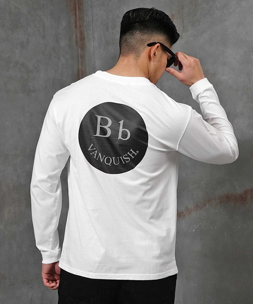 BLACK by VANQUISH(ブラックバイバンキッシュ)の「バックモチーフ長袖カットソー メンズ BLACK by VANQUISH ブラックバイバンキッシュ(Tシャツ/カットソー・メンズ・ホワイト/ブラック・M/L/XL)」の3枚目の写真