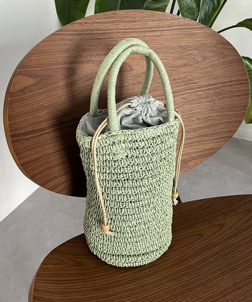 CAPRICIEUX LE'MAGE(カプリシューレマージュ)の「シリンダーペーパーバッグ(ハンドバッグ・レディース・オレンジ/グリーン/ベージュ・FREE)」の3枚目の写真