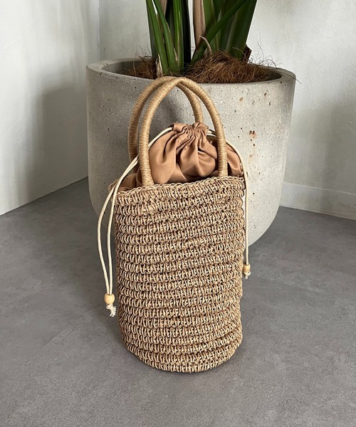 CAPRICIEUX LE'MAGE(カプリシューレマージュ)の「シリンダーペーパーバッグ(ハンドバッグ・レディース・オレンジ/グリーン/ベージュ・FREE)」の12枚目の写真