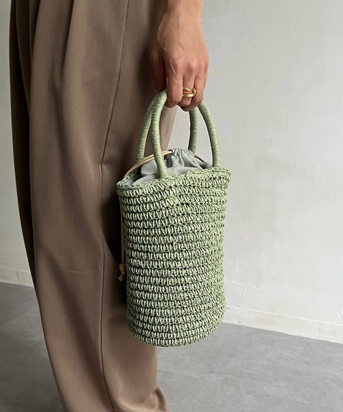 CAPRICIEUX LE'MAGE(カプリシューレマージュ)の「シリンダーペーパーバッグ(ハンドバッグ・レディース・オレンジ/グリーン/ベージュ・FREE)」の10枚目の写真