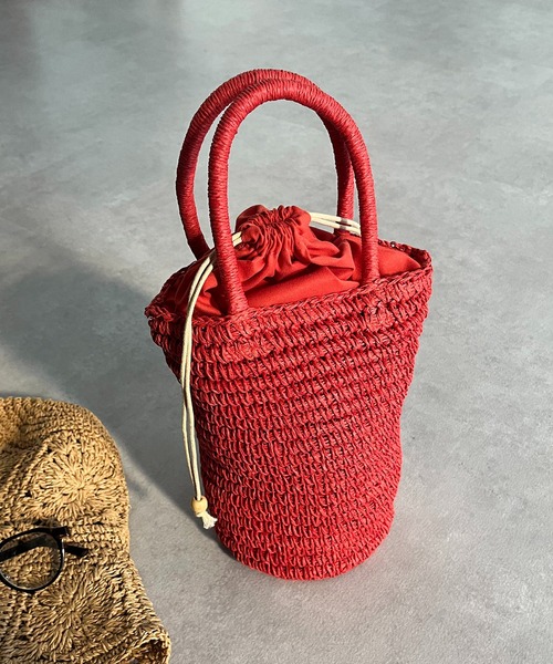 CAPRICIEUX LE'MAGE(カプリシューレマージュ)の「シリンダーペーパーバッグ(ハンドバッグ・レディース・オレンジ/グリーン/ベージュ・FREE)」の5枚目の写真