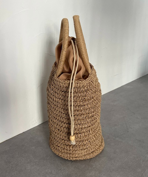 CAPRICIEUX LE'MAGE(カプリシューレマージュ)の「シリンダーペーパーバッグ(ハンドバッグ・レディース・オレンジ/グリーン/ベージュ・FREE)」の4枚目の写真