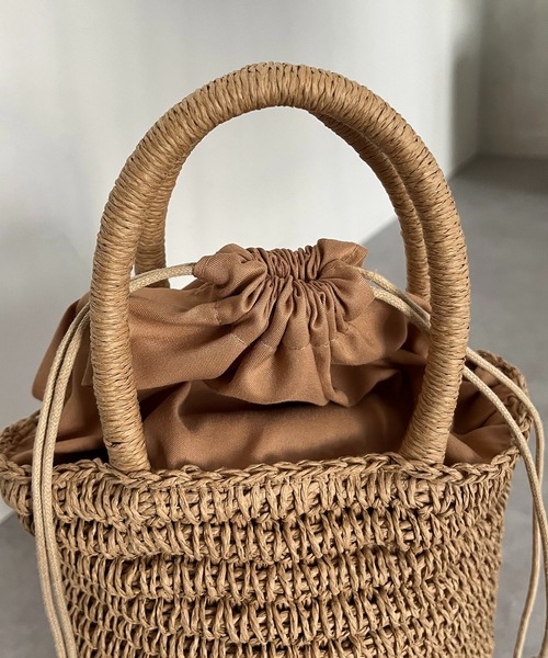 CAPRICIEUX LE'MAGE(カプリシューレマージュ)の「シリンダーペーパーバッグ(ハンドバッグ・レディース・オレンジ/グリーン/ベージュ・FREE)」の6枚目の写真