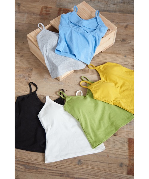 a:mure(アミュール)の「カップ付BACKクロスキャミ(キャミソール・レディース・グリーン/ホワイト/ブラック/イエロー/ブルー/グレー・FREE)」の22枚目の写真